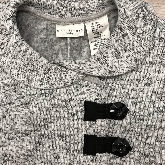 🎉 Max Studio Baby | Grey Poncho Sweater - Picture 3 of 6